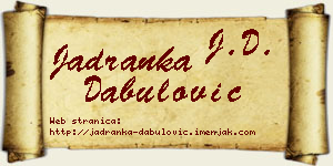 Jadranka Dabulović vizit kartica